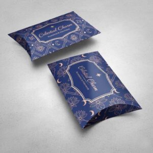 Blue Pillow Boxes Custom Blue Pillow Packaging Stylish Blue Gift Pillow Boxes Blue Retail Pillow Boxes Modern Blue Pillow Style Packaging