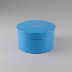 Blue round gift packaging boxes set Premium blue round storage boxes with lids Stacked blue circular boxes for gifting Luxury blue round decorative boxes collection